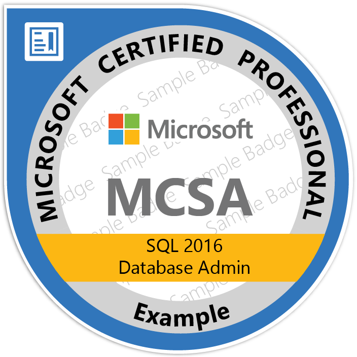 MCSA: SQL 2016 Database Administration training